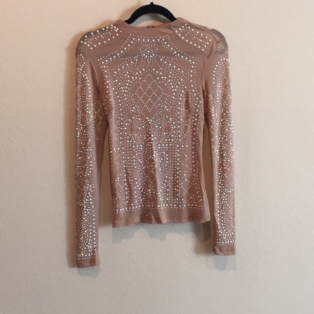 Nude sequin crystal top
